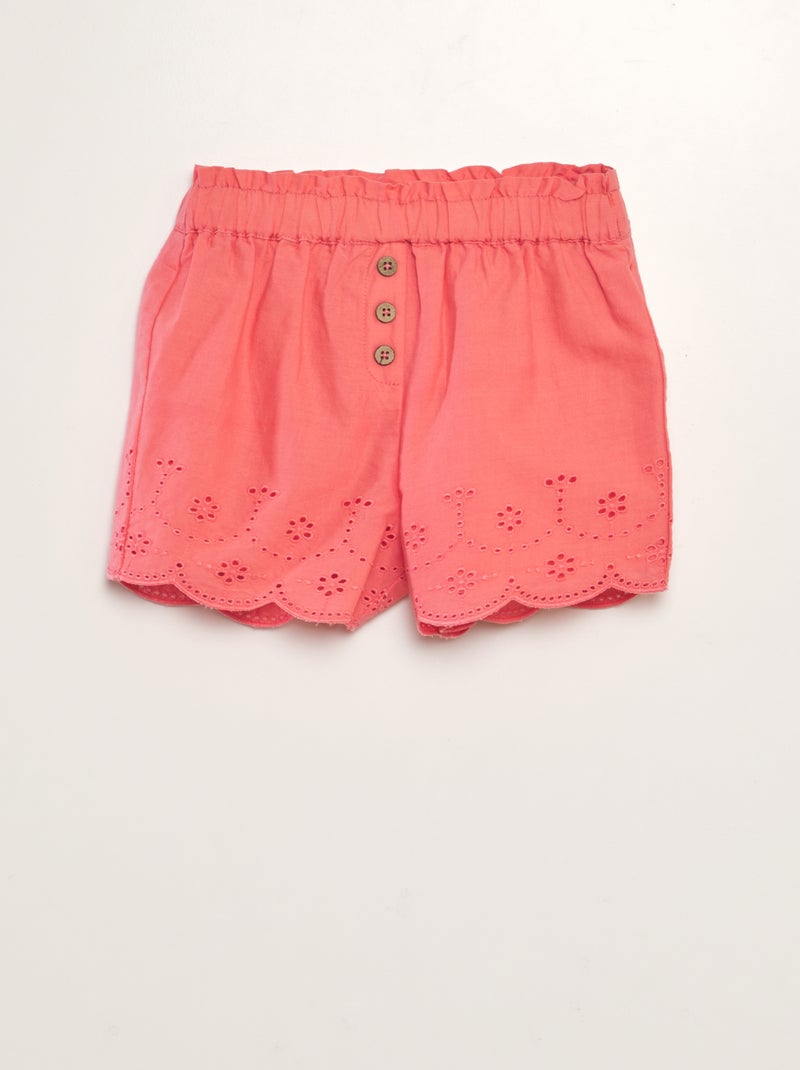 Shorts in voile di cotone ROSA - Kiabi