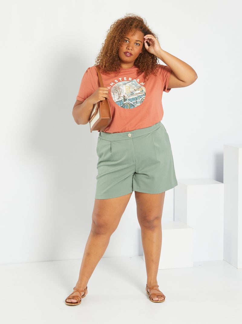 Shorts larghi con vita elasticizzata VERDE - Kiabi