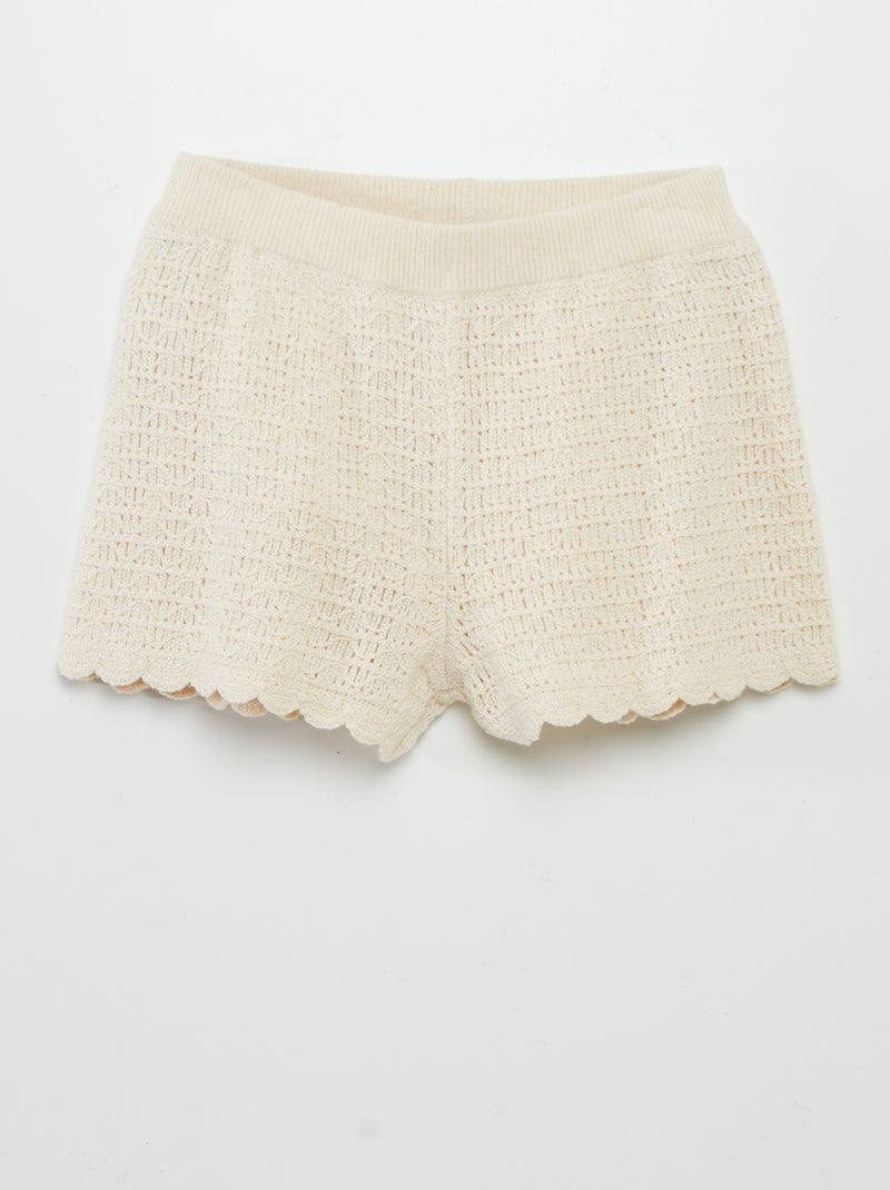 Shorts lavorati all'uncinetto BIANCO - Kiabi