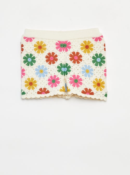 Shorts lavorati all'uncinetto con bordi ondulati - Kiabi
