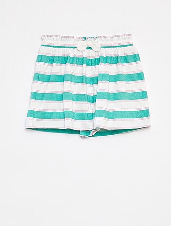 Shorts leggeri con motivo e fiocco fantasia