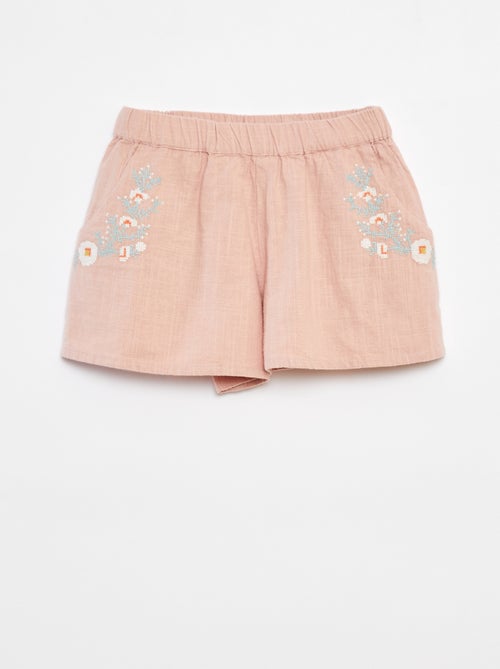 Shorts leggeri con ricami e 2 tasche - Kiabi