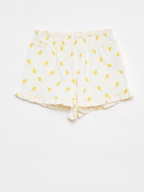 Shorts leggeri con volant e stampa - Kiabi