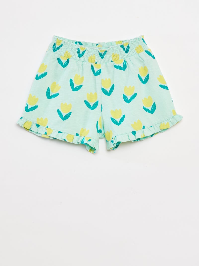 Shorts leggeri con volant e stampa BLU - Kiabi