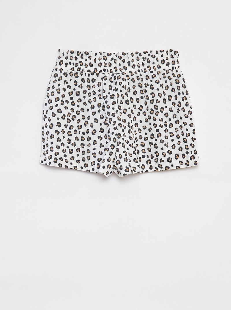 Shorts leggeri in maglia goffrata BEIGE - Kiabi