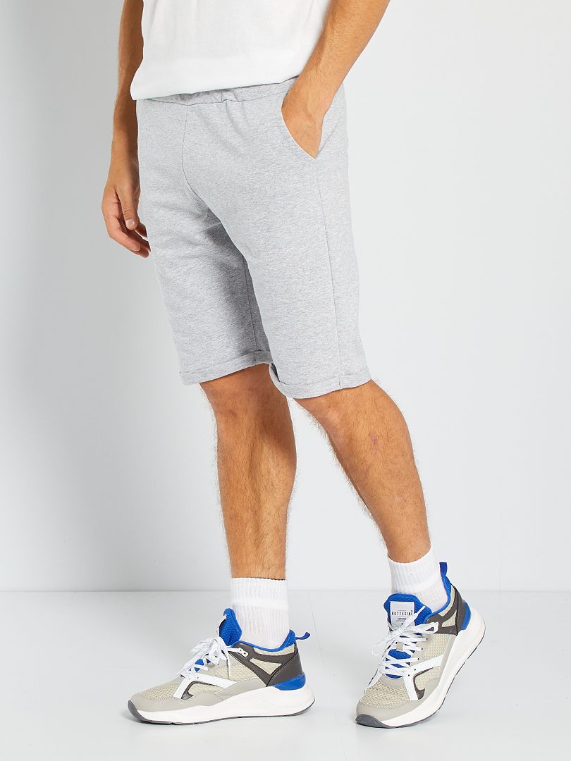 Shorts lunghi in tessuto felpato leggero grigio - Kiabi