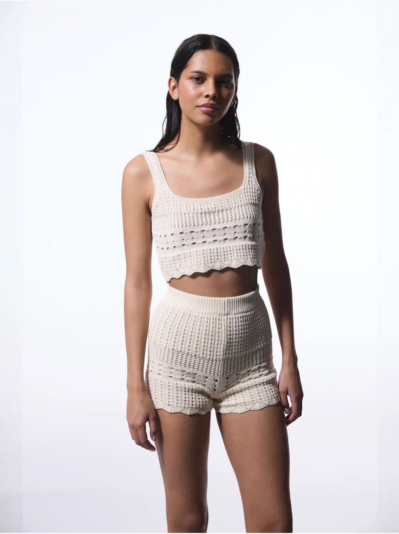 Shorts mini colette con dettaglio ricamato penti Sabbia - Kiabi