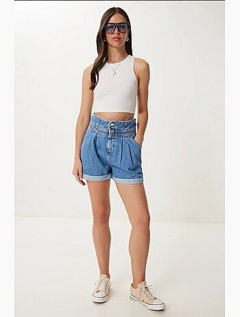 Shorts mom in denim a vita alta istanbul