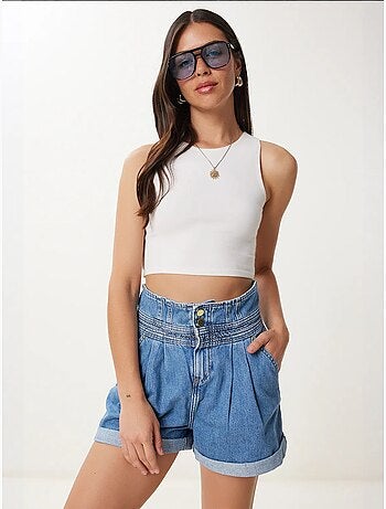 Shorts mom in denim a vita alta istanbul