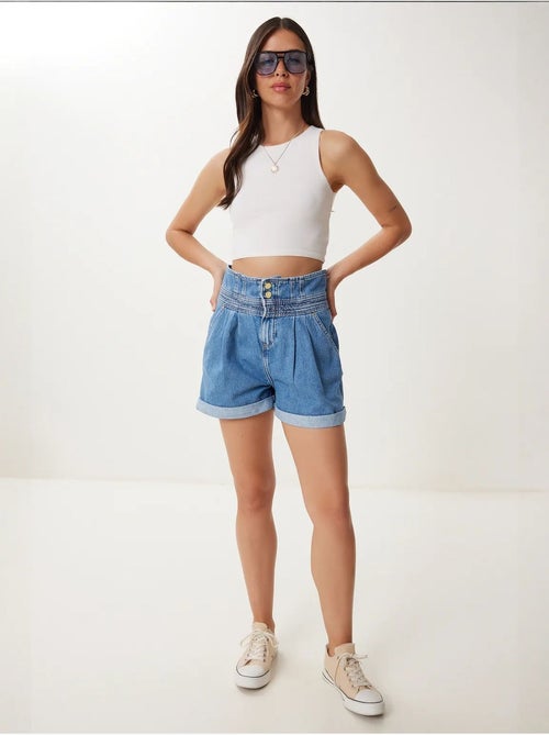 Shorts mom in denim a vita alta istanbul - Kiabi Shorts mom in denim a vita alta istanbul - Kiabi