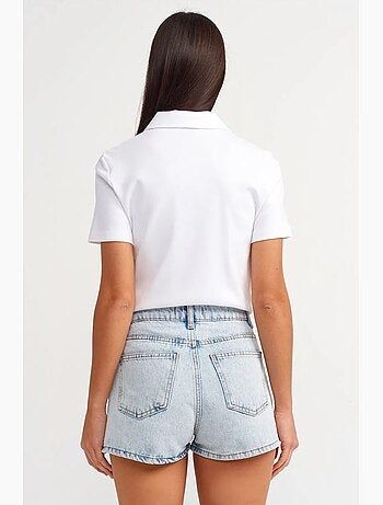 Shorts mom in denim di cotone a vita alta dilvin