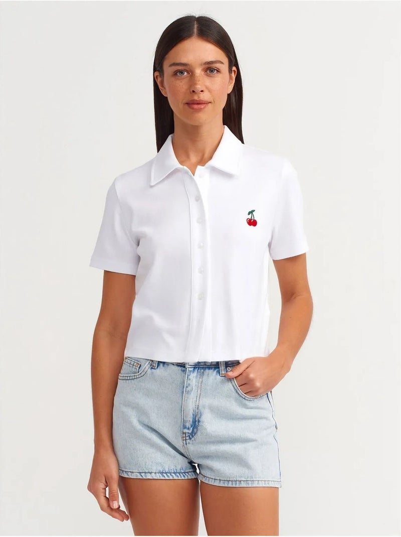 Shorts mom in denim di cotone a vita alta dilvin Blu chiaro - Kiabi