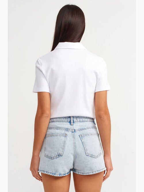 Shorts mom in denim di cotone a vita alta dilvin - Kiabi Shorts mom in denim di cotone a vita alta dilvin - Kiabi
