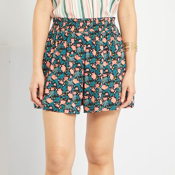 Shorts morbidi con stampa floreale Donna dalla 38 alla 52 - NERO - Kiabi -  10,00€