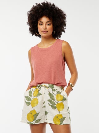 Shorts morbidi con stampa limoni