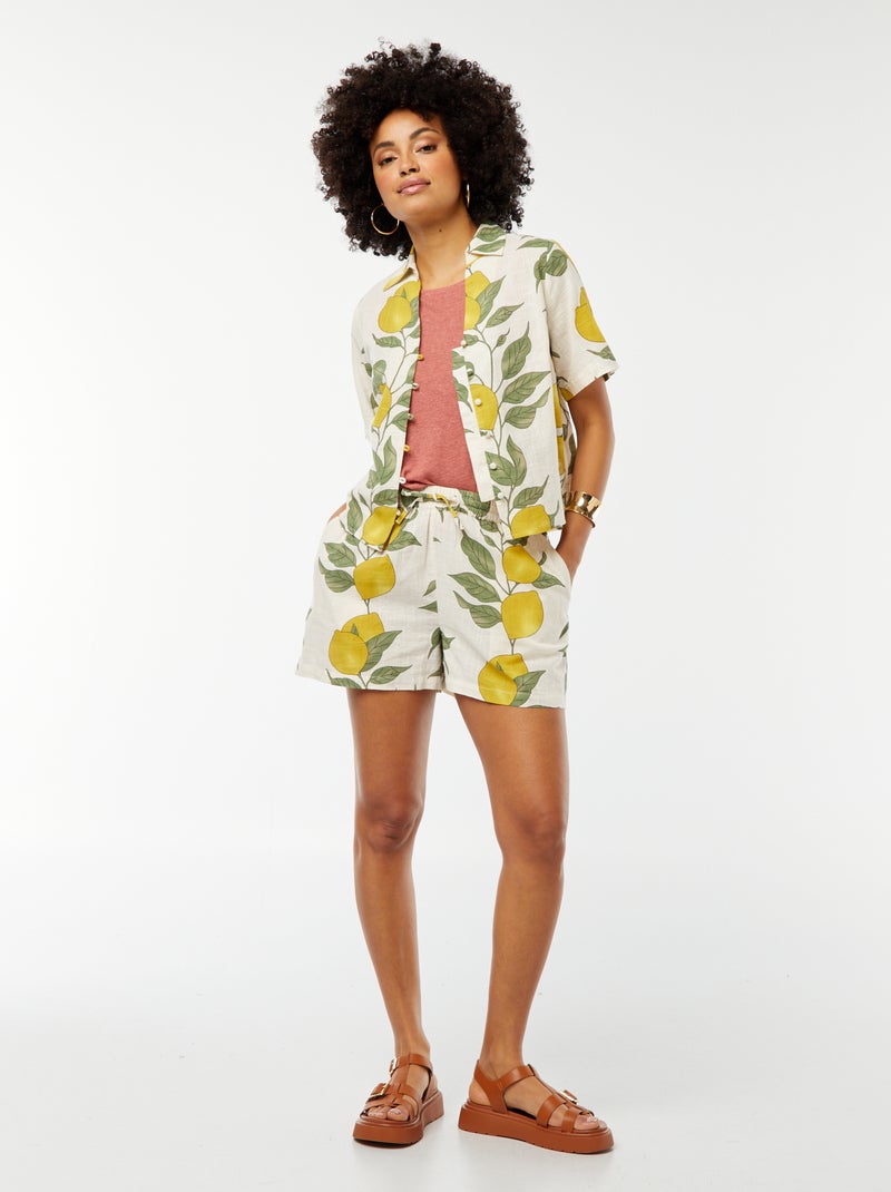 Shorts morbidi con stampa limoni Beige - Kiabi