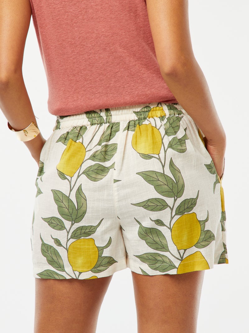 Shorts morbidi con stampa limoni Beige - Kiabi