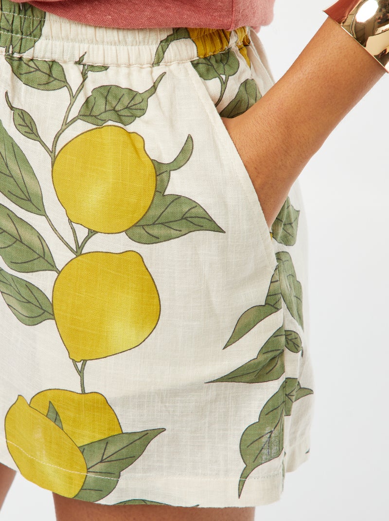 Shorts morbidi con stampa limoni Beige - Kiabi