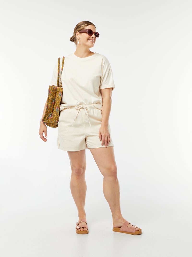 Shorts morbidi in denim BIANCO - Kiabi