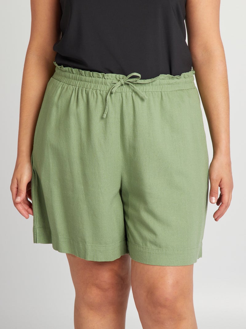 Shorts morbidi in misto lino 'Vero Moda Curve' VERDE - Kiabi