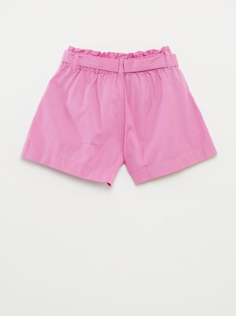 Shorts paperbag con cintura rosa - Kiabi