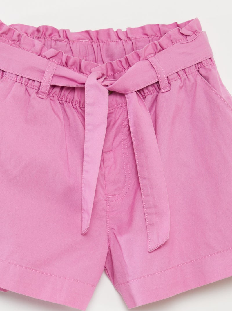 Shorts paperbag con cintura rosa - Kiabi
