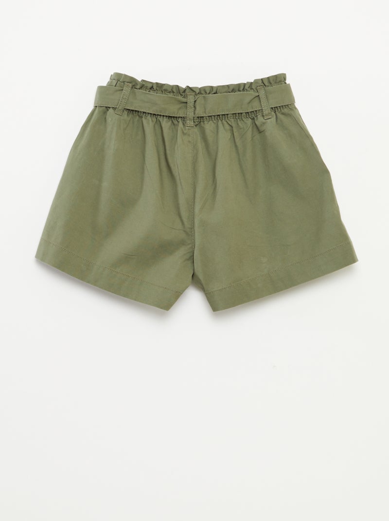 Shorts paperbag con cintura VERDE - Kiabi