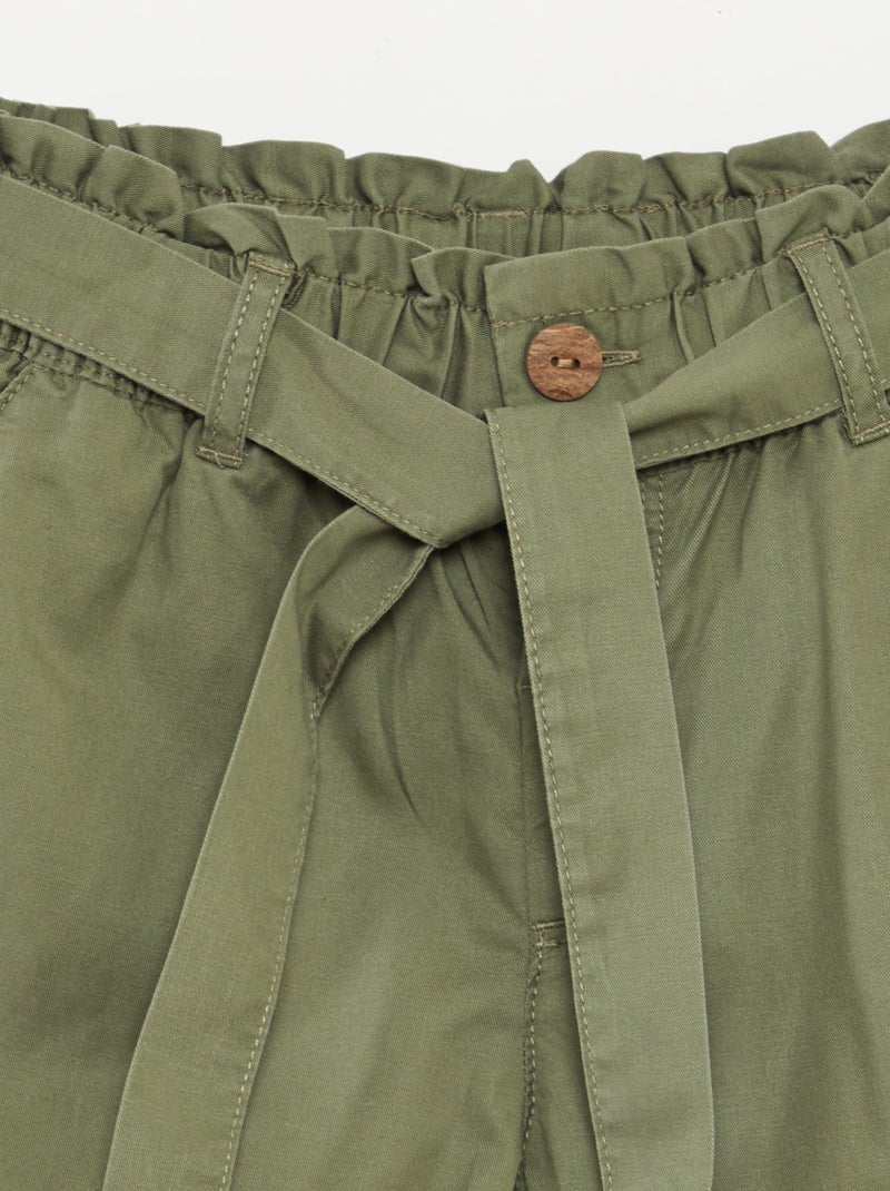 Shorts paperbag con cintura VERDE - Kiabi