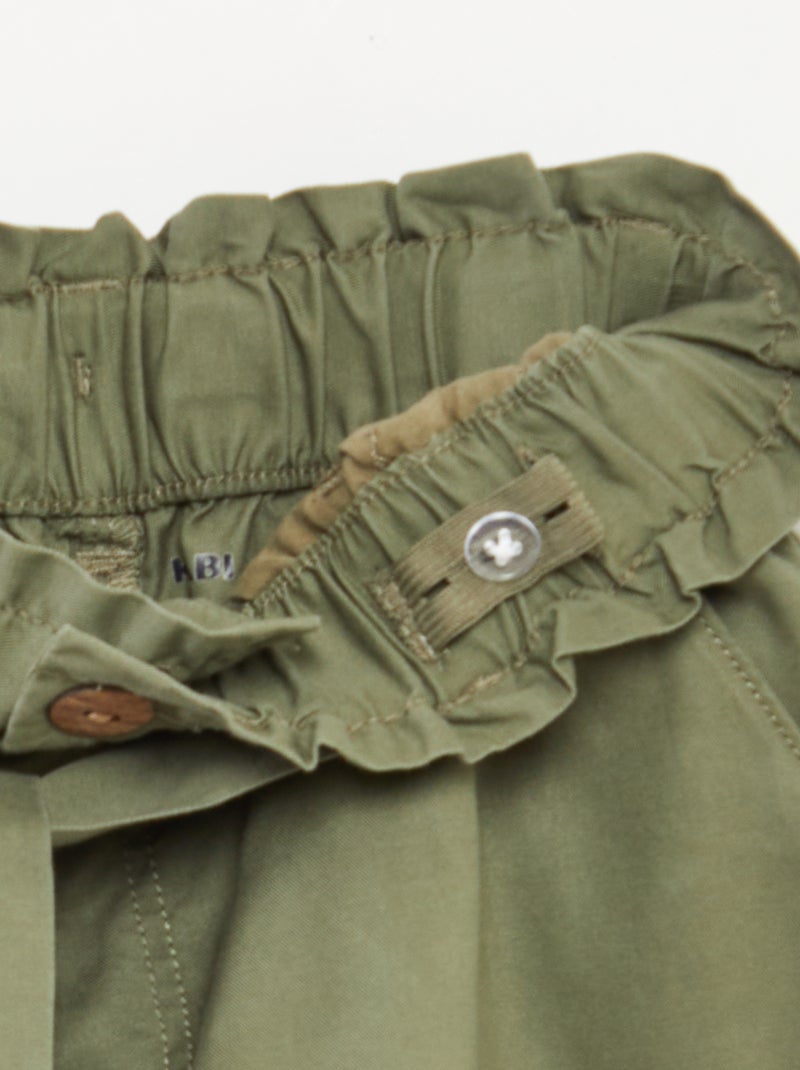 Shorts paperbag con cintura VERDE - Kiabi