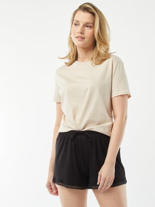 Shorts pigiama morbidi con ricami