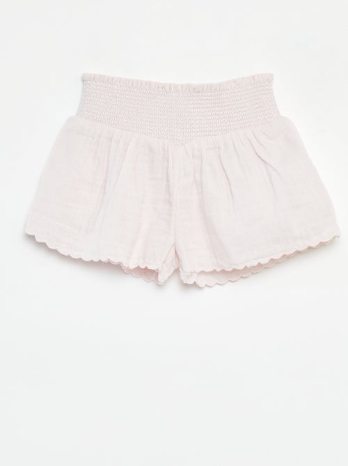 Shorts ricamati in garza di cotone - Kiabi