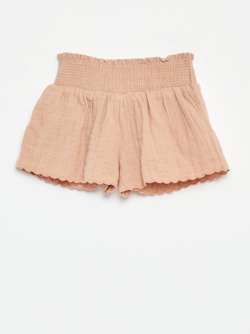 Shorts ricamati in garza di cotone - Kiabi