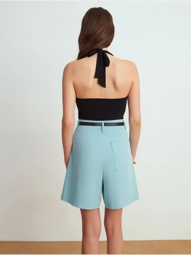 Shorts sartoriali a gamba ampia a vita alta dilvin Blu cielo - Kiabi