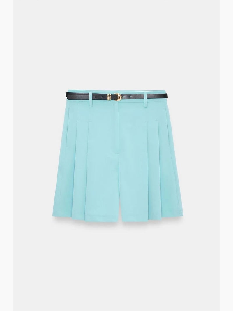 Shorts sartoriali a gamba ampia a vita alta dilvin Blu cielo - Kiabi