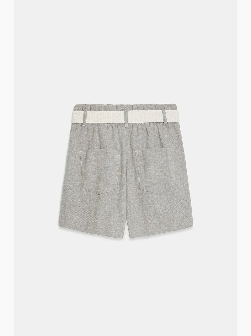 Shorts sartoriali a gamba ampia a vita alta dilvin Grigio chiaro - Kiabi