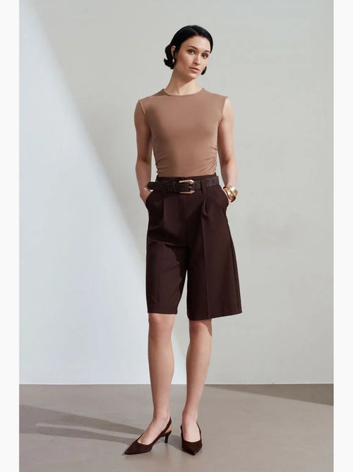 Shorts sartoriali a gamba ampia con cintura e vita alta dilvin - Kiabi