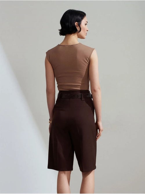 Shorts sartoriali a gamba ampia con cintura e vita alta dilvin - Kiabi