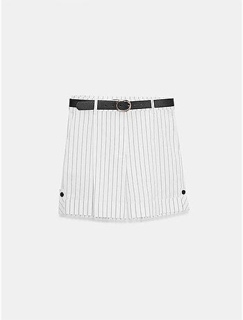Shorts sartoriali a righe a vita alta con cintura dilvin