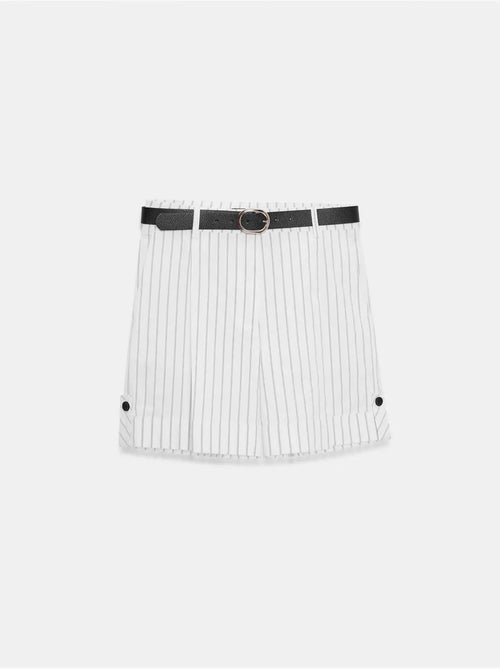 Shorts sartoriali a righe a vita alta con cintura dilvin - Kiabi Shorts sartoriali a righe a vita alta con cintura dilvin - Kiabi