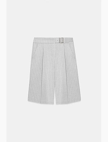 Shorts sartoriali a righe a vita alta con cintura dilvin