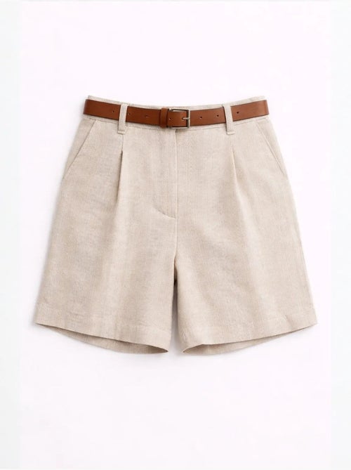 Shorts sartoriali a vita alta a gamba ampia con cintura mixray - Kiabi Shorts sartoriali a vita alta a gamba ampia con cintura mixray - Kiabi