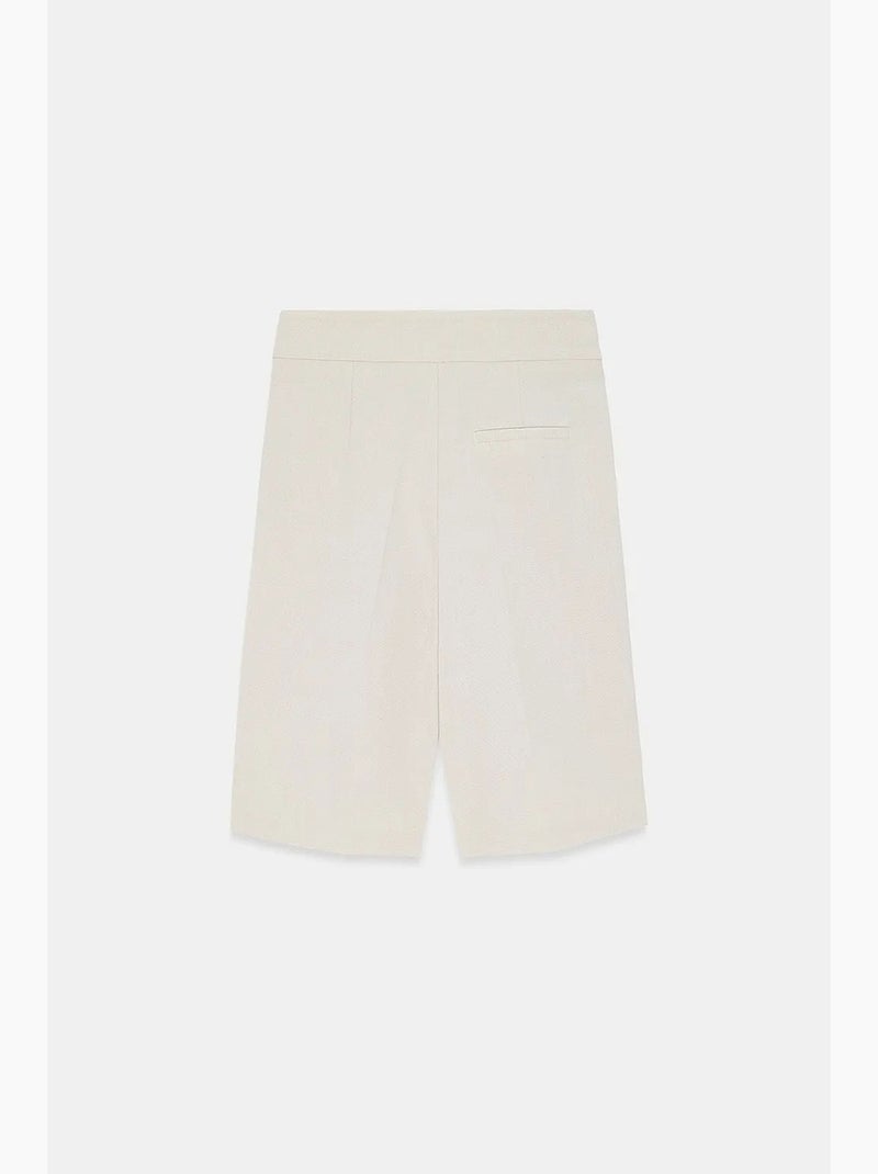 Shorts sartoriali a vita alta a gamba ampia dilvin Sabbia - Kiabi