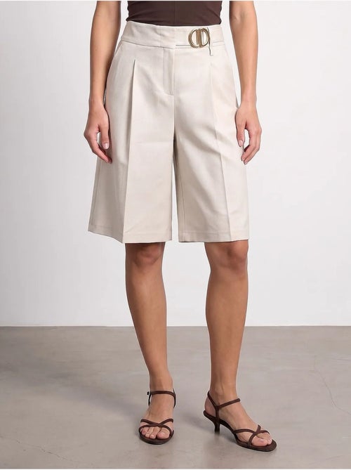 Shorts sartoriali a vita alta a gamba ampia dilvin - Kiabi
