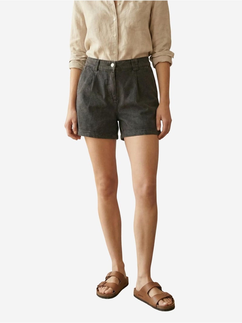 Shorts sartoriali a vita alta a gamba ampia my fashion Nero - Kiabi