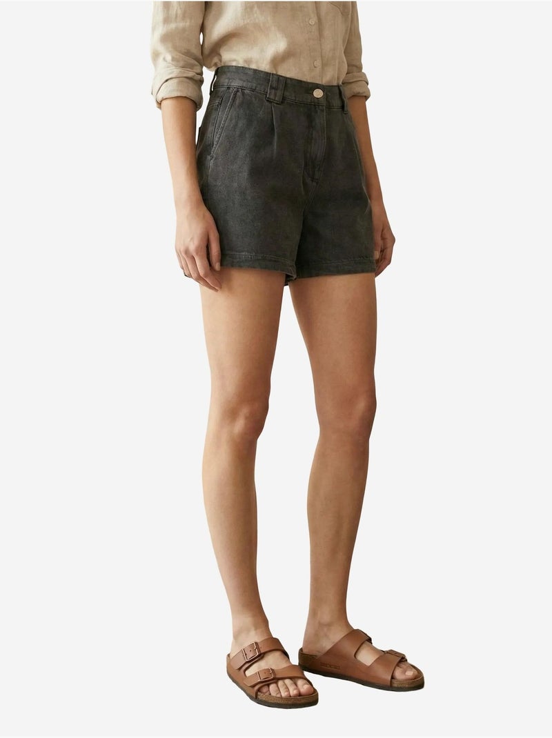 Shorts sartoriali a vita alta a gamba ampia my fashion Nero - Kiabi