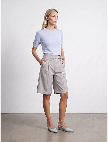 Shorts sartoriali a vita alta a gamba larga con cintura dilvin