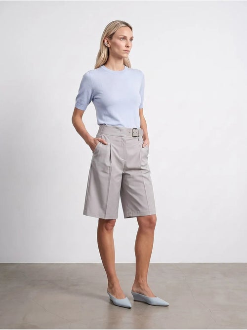 Shorts sartoriali a vita alta a gamba larga con cintura dilvin - Kiabi Shorts sartoriali a vita alta a gamba larga con cintura dilvin - Kiabi