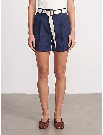 Shorts sartoriali a vita alta con cintura dilvin