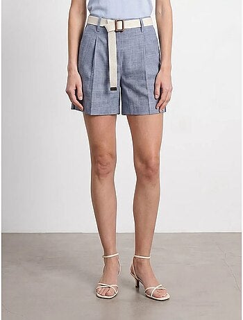 Shorts sartoriali a vita alta con cintura dilvin