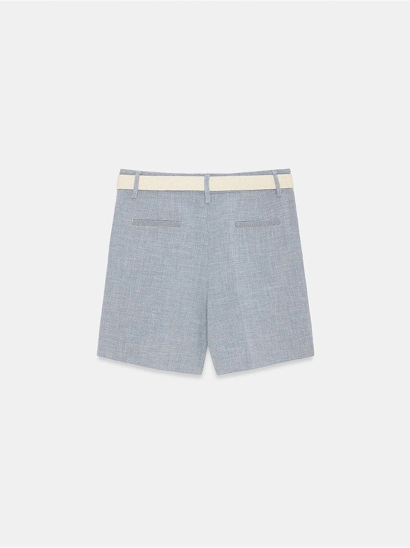 Shorts sartoriali a vita alta con cintura dilvin Blu pastello - Kiabi